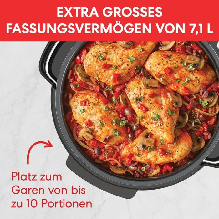 Мультиварка Instant Pot Superior 7.1 л, 4 режими (повільне приготування, смаження, пароварка, підігрів), для кухні, 800 Вт, підходить для посудомийки