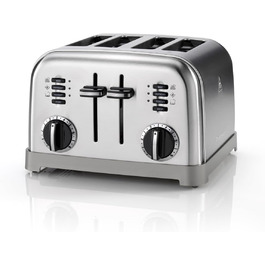 Тостер Cuisinart на 4 скибки з широкими слотами, 6 режимів підсмажування, функція розморожування, підйомний важіль, нержавіюча сталь
