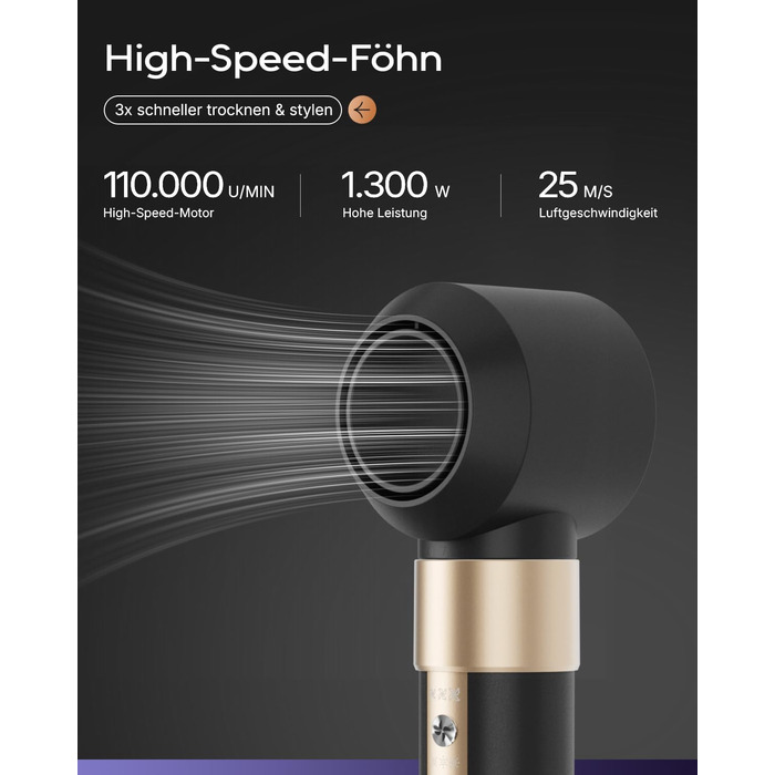 Стайлер для волосся 6 в 1 7MAGIC Airstyler: іонний фен та автоматичний плойка-локони (Obsidian)