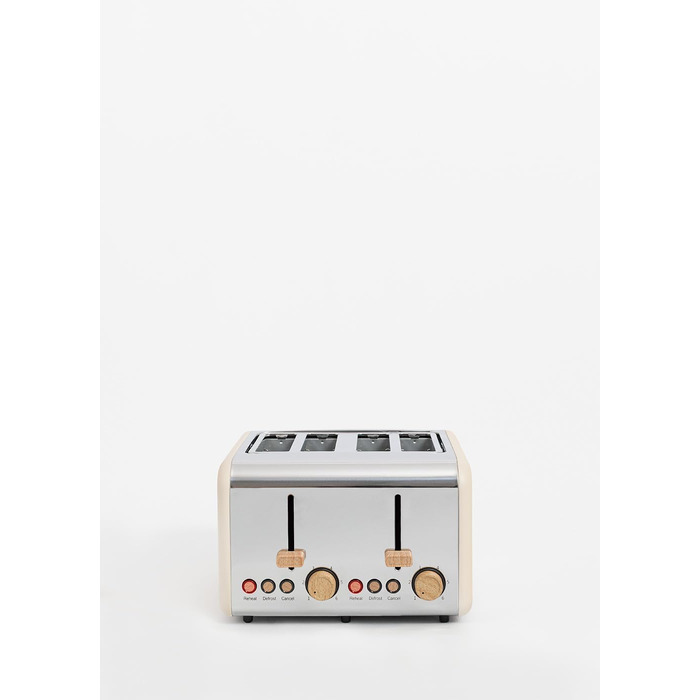Тостер CREATE TOAST Retro Doble - 6 режимів, піддон для крихт, розморожування, підігрів, 2 широкі слоти, 750W (пісочний)