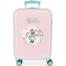 Дитяча валіза Disney Minnie Florals, рожева, 38x55x20 см, жорсткий пластик, 34 л, 2 кг, 4 колеса, ручна поклажа