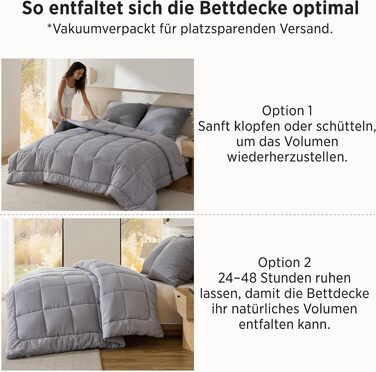 Зимова ковдра BEDSURE 135x200 см, тепла ковдра з наповнювачем 450г/м², сіра