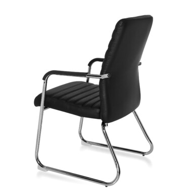 Крісло для конференцій / крісло для полозів / крісло STEEL V PU black hjh OFFICE