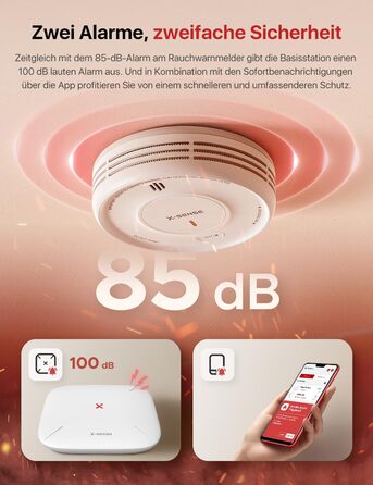 X-Sense Детектор диму розумний Wi-Fi з магнітною кріпленням, мережевий, з базою SBS50, функція App, сумісний з Home Assistant, змінна батарея, XS0D-MR61 (1 шт.)