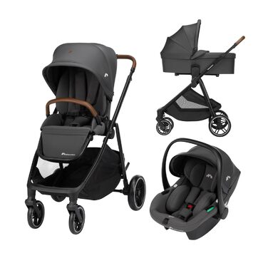 Дитяча коляска Bebeconfort Luvia Trio 3-в-1, 0-4 роки, до 22 кг, i-Size, компактна, сірий