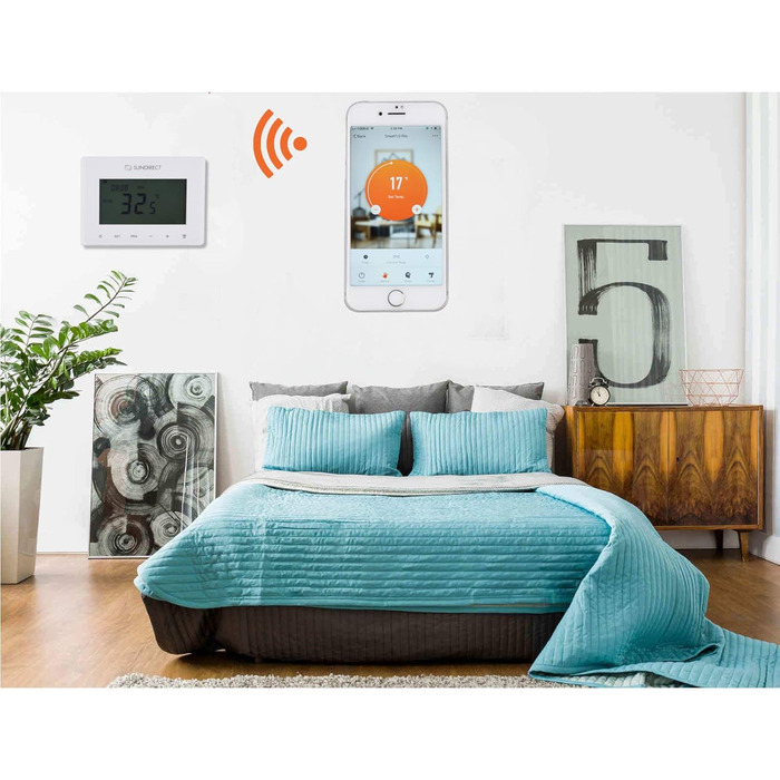 Інфрачервоний обігрівач Sundirect PE380 Plus 380 Вт 30x120 см з Wi-Fi термостатом Smart1.0 Pro, управління через смартфон, скловолоконна ізоляція