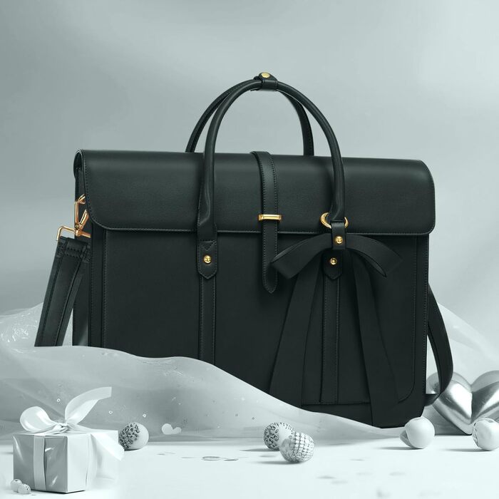 Жіноча сумка для ноутбука MOSISO 16 дюймів, шкіряна сумка-тоут для навчання та роботи, колір: темно-зелений (Midnight Green)