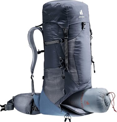 Рюкзак для трекінгу Deuter Aircontact Lite 40+10 л, чорний-синій, легкий, одноколірний