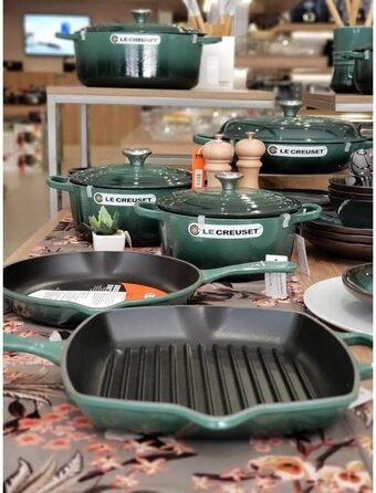 Сковорода-гриль LE CREUSET Signature з чавуну, квадратна, 26 см, для всіх типів плит (включно з індукційними), 2,86 кг, кольору 'Офенрот'