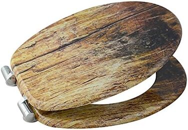 Сидіння для унітазу EISL Holzkern GREY STONES з мікроліфтом, дерев'яне
