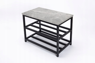 Полічка для взуття з сидінням MetalHouse, 60 x 46 x 34 см, чорна