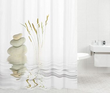 Душова завіса Sanilo Balance 180x200 см, водонепроникна, антигрибкова, з 12 кільцями, високоякісна