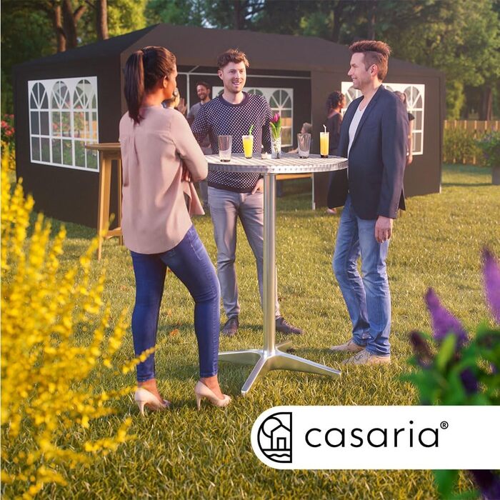 Стіл Casaria® 2в1: регульована висота, складний, 70/5 см, алюміній, Ø 60 см, для вулиці та дому