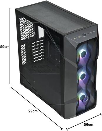 Корпус Cooler Master MasterBox TD500 Mesh V2 E-ATX, чорний, з тессельованою сіткою, 3×120 мм ARGB-вентилятори, скляна бокова панель, USB Type-C 10 Гбіт/с, знімна верхня кришка, мід-тауер
