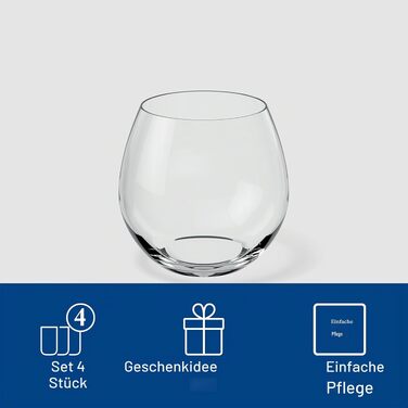 Набір склянок для води Villeroy & Boch Entrée, 4 шт. по 300 мл, прозоре кришталеве скло