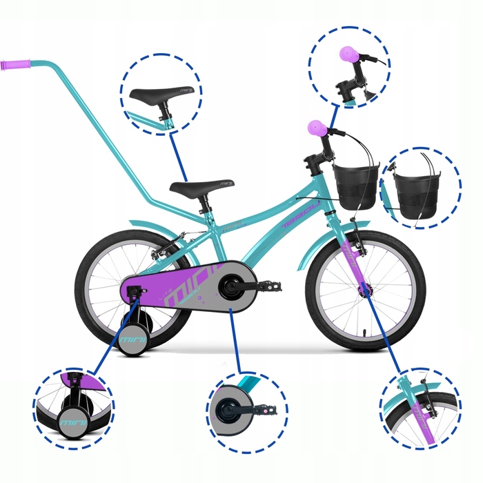Дитячий велосипед Tabou MINI LITE, 14 дюймів, багатоколірний
