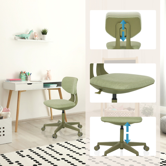 Дитячий письмовий стілець / дитяче крісло KID COLORE тканина зелений hjh OFFICE