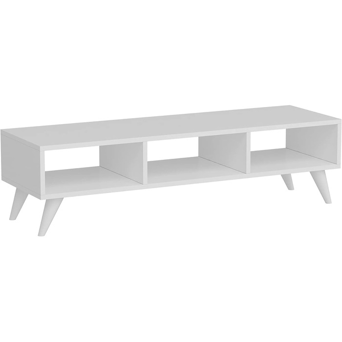 ТВ-тумба en.casa Aaskov з 3 полицями, комод під телевізор, 35x120x35 см, білий