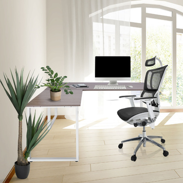 Робочий стіл WORKSPACE XL I 180 x 180 см сірий / білий hjh OFFICE