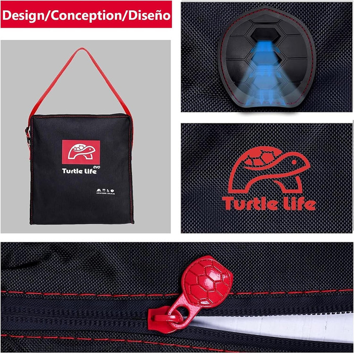 Чохол для садових меблів Turtle Life 213x94x89 см (2 шт. 90x98x76 см), водонепроникний, чорний