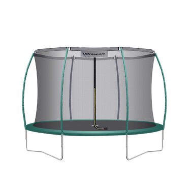 Дитячий садовий батут Ultrasport Deluxe Ø 305 см, до 150 кг, з захисною сіткою, драбиною та захисним бортом