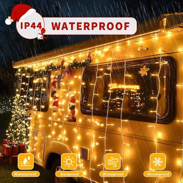 Світлодіодна гірлянда Auriostar для вулиці 60м, 600 LED, теплий білий колір, з таймером