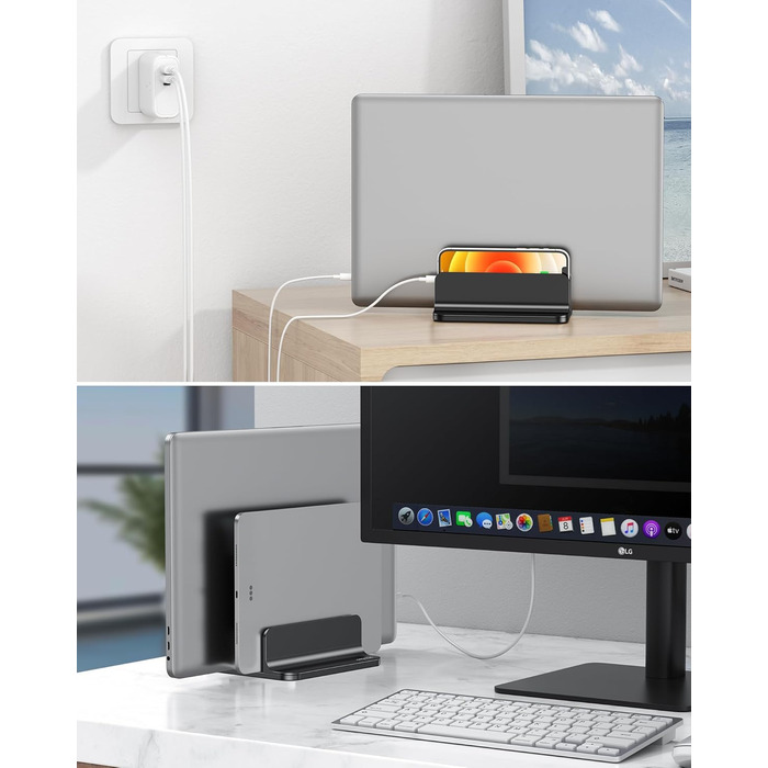 Підставка для ноутбука OMOTON: регульована, чорна, до 17.3 дюйма | MacBook Air/Pro