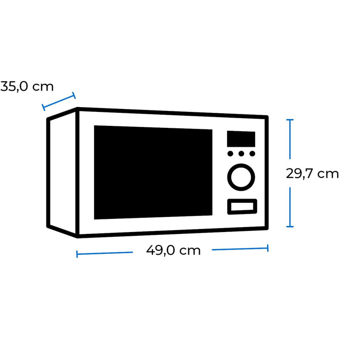 Мікрохвильова піч Exquisit MW8023-F-240DIG, 23 л, 750 Вт, гриль 1000 Вт, чорна, 5 режимів, flatbed