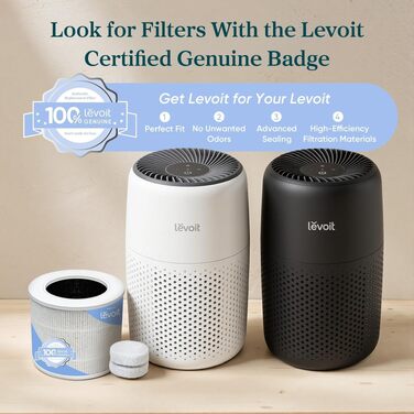 Очисник повітря Levoit Core Mini для алергіків, компактний фільтр для дому та офісу, чорний