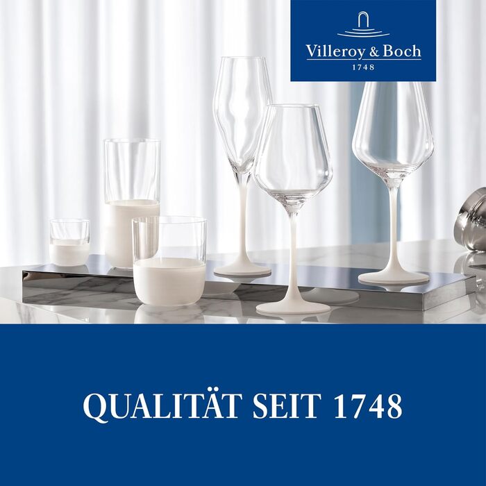 Набір склянок для віскі Villeroy & Boch Manufacture Rock Blanc (4 шт.), кришталеве скло, ручна робота, білий колір