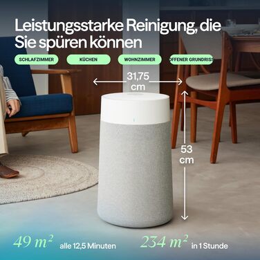Очищувач повітря Blueair Blue Pure 3450i Max (311i+ Max) для великих приміщень до 103 м², з технологією HEPASilent, розумний та безшумний