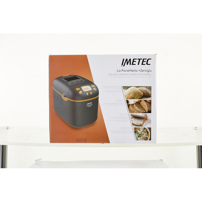Хлібопічка Imetec La Panetteria +Zeroglu для хліба, чіабати, булочок і кексів з натурального та безглютенового борошна, 20 програм, 2 лопатки, контроль температури, з рецептурником