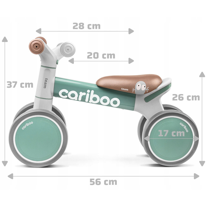 Беговел Cariboo, зелений, алюмінієвий, 4 колеса