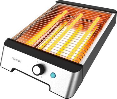 Тостер Cecotec NiceSlice Inox - Плавкий тостер з 3 режимами, 1000 Вт, для хліба та випічки, нержавіюча сталь, 6 рівнів підсмажування