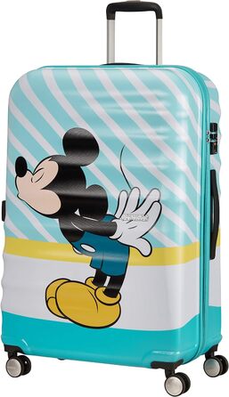 Валіза American Tourister Wavebreaker Disney Mickey Blue Kiss 77 см, 96 л, багато кольорів, спінер