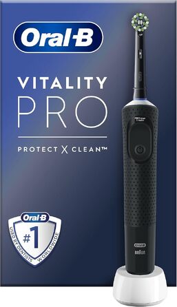 Електрична зубна щітка Oral-B Vitality Pro з 3 режимами чищення та насадкою Protect X Clean, від Braun