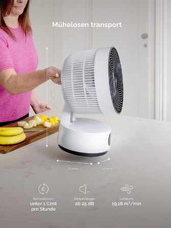 Вентилятор підлоговий MeacoFan Sefte® з пультом, 1150 м³/год, тихий (25 дБ), 3D-коливання, нічний режим, таймер, для спальні та вітальні, 3 роки гарантії