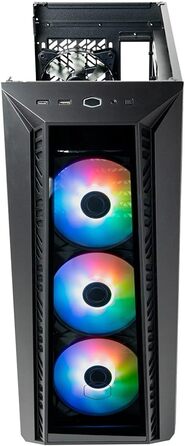 Корпус для ПК Cooler Master MasterBox 520, Mid-Tower ATX, 4 встановлені вентилятори, гартоване скло, ARGB-контролер, чорний