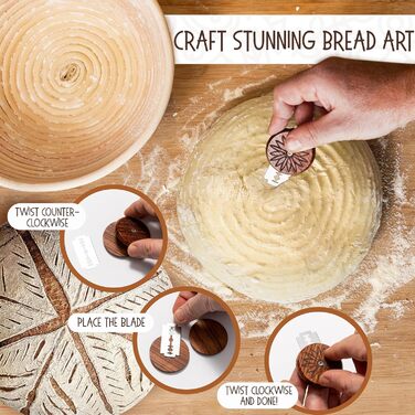 Набір для випічки закваски Superbaking: корзини Banneton (2 шт.) круглі (23 см) та овальні (25.4 см), стартер для закваски