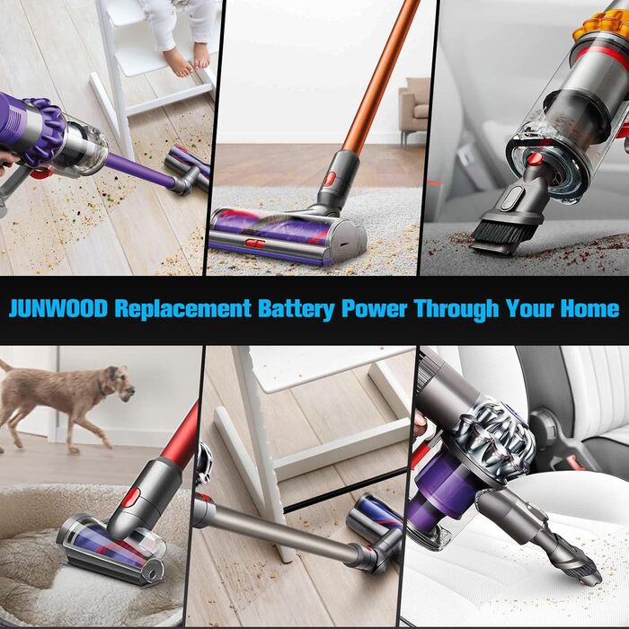 Акумулятор для пилососа Dyson V7 SV11 (225403, 229687) з LCD-дисплеєм, змінний АКБ для моделей Animal, Motorhead, Trigger, Fluffy, Mattress, Absolute, сірий