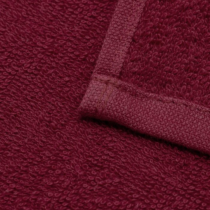 ZOLLNER Набір з 10 рушників для обличчя 30x30 см, бордові, 100% бавовна, м'які та вбираючі, з петелькою, готельна якість, прати до 60°C