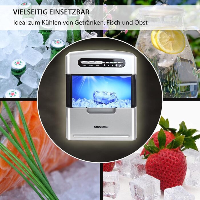 Льодогенератор Syntrox Germany GG-185W, цифровий, нерж. сталь, 150 Вт, 3 розміри кубиків льоду