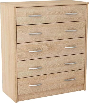 Комод MATKAM з 5 шухлядами Sonoma Oak, 74x85x35 см, ламінована ДСП, сучасний дизайн