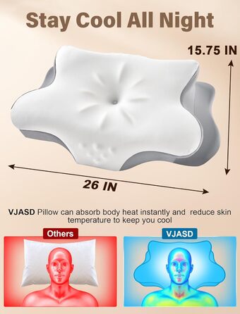 Ортопедична подушка для шиї з Memory Foam - ергономічна подушка для сну, що знімає біль у шиї, регульована за висотою для тих, хто спить на боці, з дихаючою обшивкою для комфортного сну (Біла, 40 x 66 см)