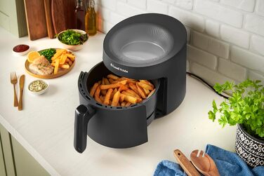 Аерофритюрниця Russell Hobbs SatisFry Panoramic 5 л, 10 програм, з оглядовим вікном, без олії, для фритюру, грилю, запікання, до 200°C, чорна, модель 27420-56