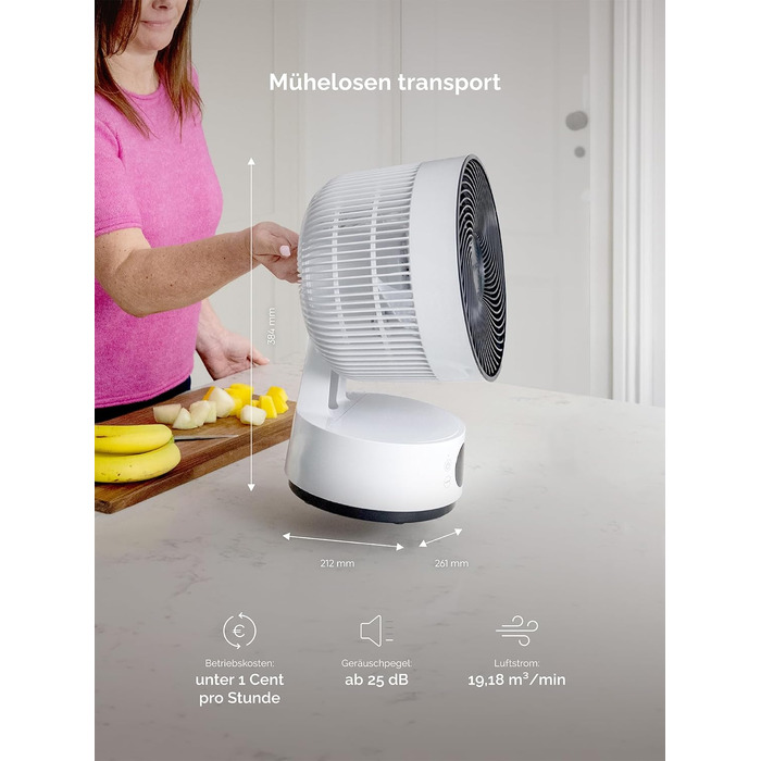 Вентилятор підлоговий MeacoFan Sefte® з пультом, 1150 м³/год, тихий (25 дБ), 3D-коливання, нічний режим, таймер, для спальні та вітальні, 3 роки гарантії