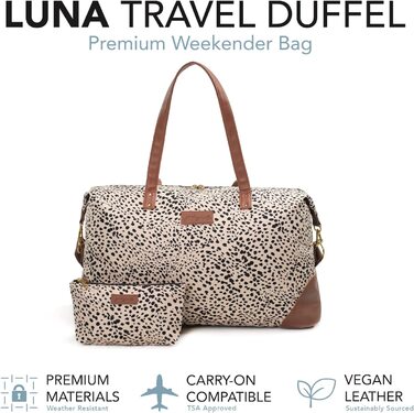 Дорожня сумка Jadyn Damen Luna Duffel 37 л, ручна поклажа, з принтом гепарда