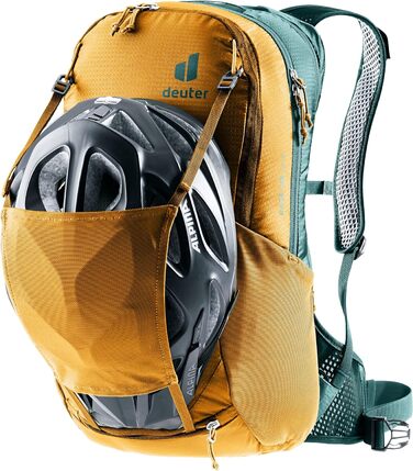 Велосипедний рюкзак Deuter Race Air 14+3 л, коричнево-синій, вентиляція спини