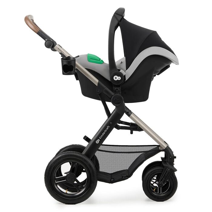 Дитяча коляска Kinderkraft MOOV2 4 в 1 з автокріслом I-SIZE, сіра (CLASSIC)