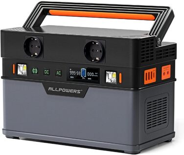 Портативна електростанція ALLPOWERS S700, ємністю 606 Wh, номінальна потужність 700 W, пікова потужність 1400 W